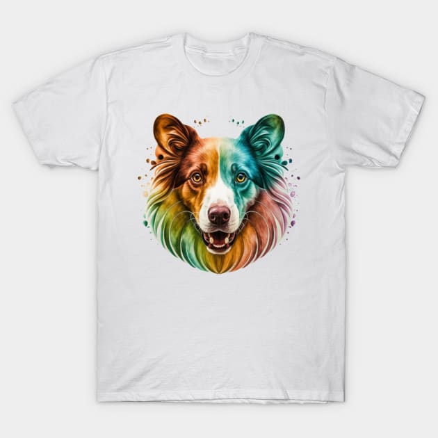 Watercolor Dog Colourful Portrait T-Shirt by byNIKA